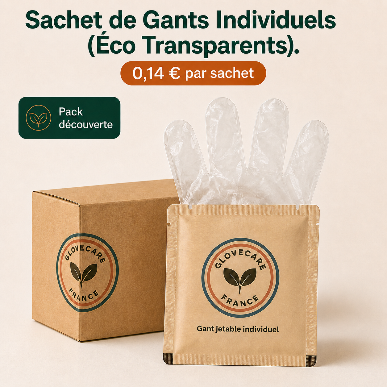 Sachet de Gants Individuels (Éco Transparents) — GloveCare France